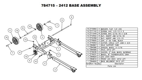 2400 SERIES DOLLY WHEEL KIT - OLD STYLE 784867 COMPATIBLE EE 2023