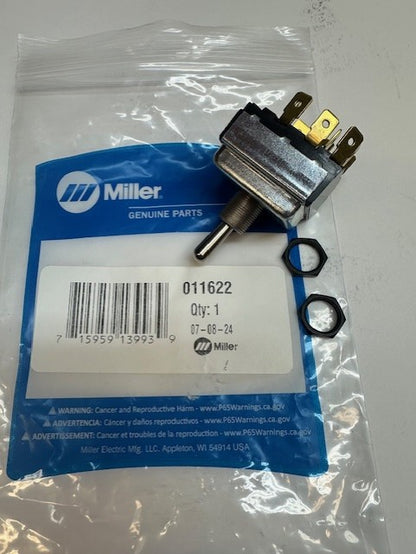 Miller 011622 SWITCH,TGL 3PDT 15A 125VAC ON-NONE-ON SPD TERM