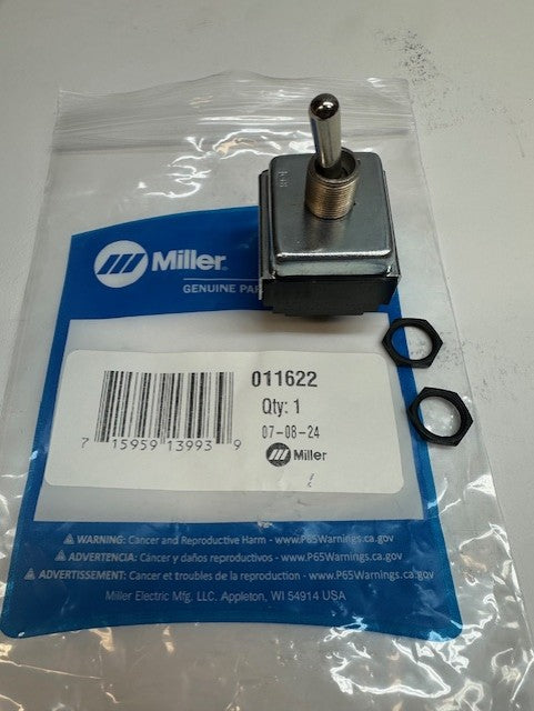 Miller 011622 SWITCH,TGL 3PDT 15A 125VAC ON-NONE-ON SPD TERM