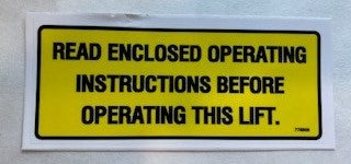 EE 1062 After Market Sumner 778906 Read Operating Instructions Decal ...