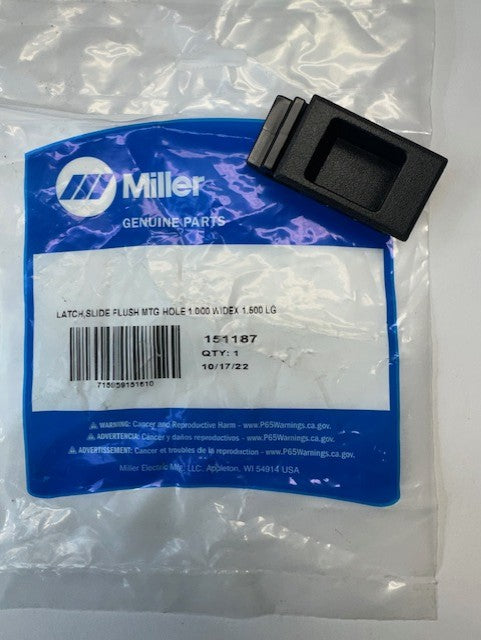 Miller 151187 LATCH,SLIDE FLUSH MTG HOLE 1.000 WIDEX 1.500 LG
