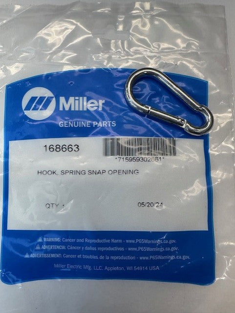 Miller 168663 HOOK,SPRING  .250 DIA X 2.375 LG  .312 OPENING