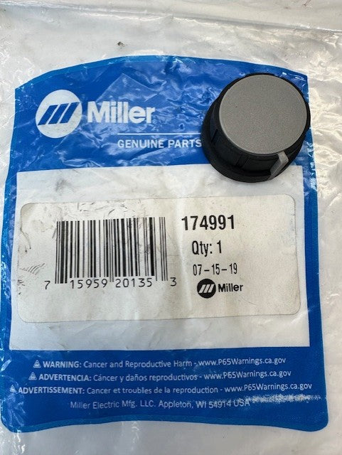 Miller 174991 KNOB,POINTER 1.250 DIA X .250 ID W/SPRING CLIP-.21