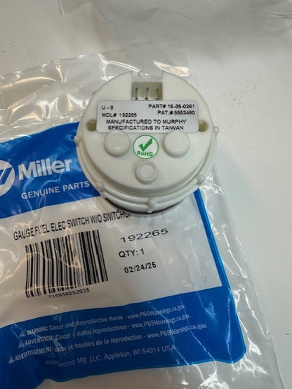 Miller 192265 GAUGE,FUEL ELEC SWITCH W/O SWITCHGAGE SENSOR