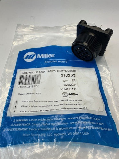 Miller 210233 RECEPTACLE ASSY,14SKT ( 8 SKTS USED)