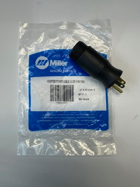 Miller 219261 ADAPTER,POWER CABLE  5-15P (115V/15A)