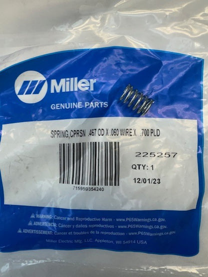 Miller 225257 SPRING,CPRSN  .467 OD X .060 WIRE X   .700 PLD