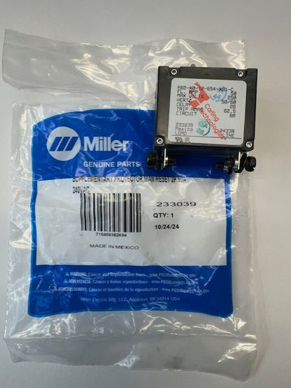 Miller 233039 SUPPLEMENTARY PROTECTOR,MAN RESET 2P 50A 240VAC