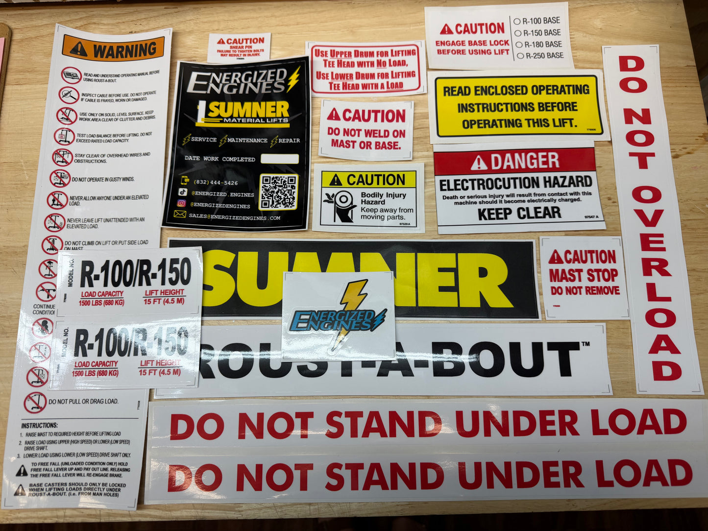 EE 2018 ROUST A BOUT R-100/150 SAFETY DECAL KIT