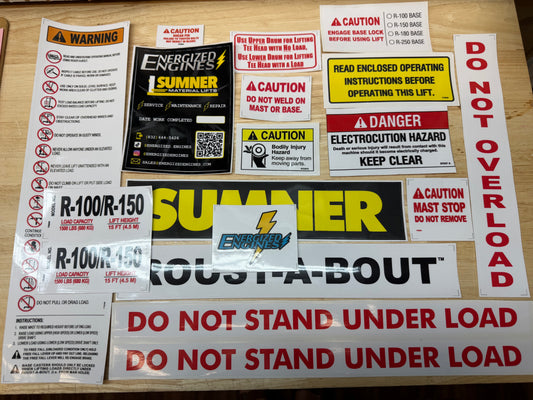 EE 2018 ROUST A BOUT R-100/150 SAFETY DECAL KIT