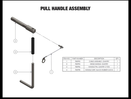 Sumner 785991 PULL HANDLE ASSEMBLY, GANTRY 2 TON