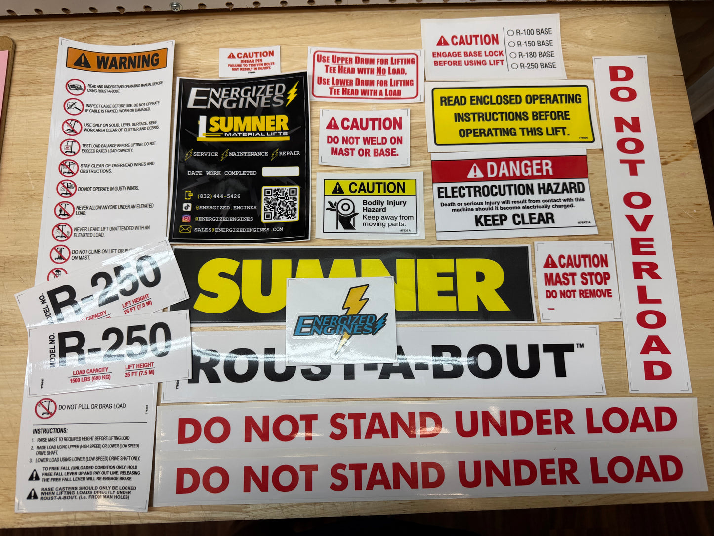 EE 1013 Roust A Bout R-250 Safety Decal Kit