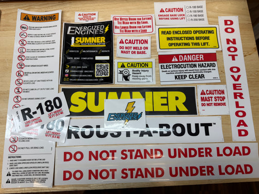 EE 2017 Roust A Bout R-180 SAFETY DECAL KIT