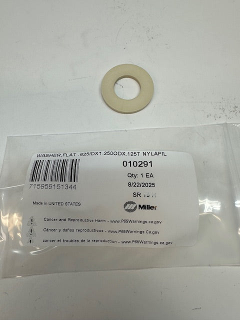 Miller 010291 WASHER,FLAT .625IDX1.250ODX.125T NYLAFIL