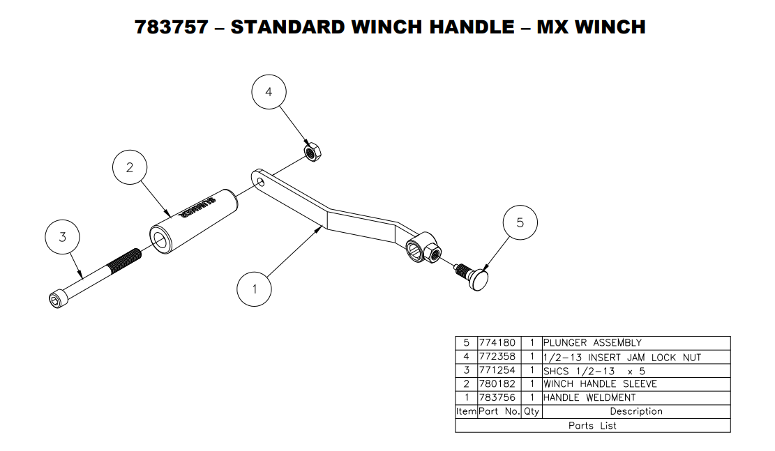 Sumner 783757 WINCH HANDLE