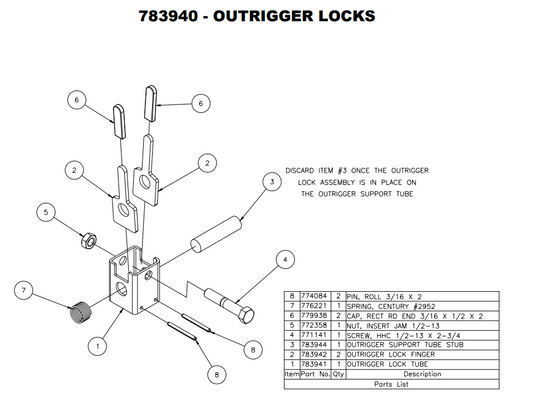 Sumner 783940 OUTRIGGER LOCK ASSEMBLY