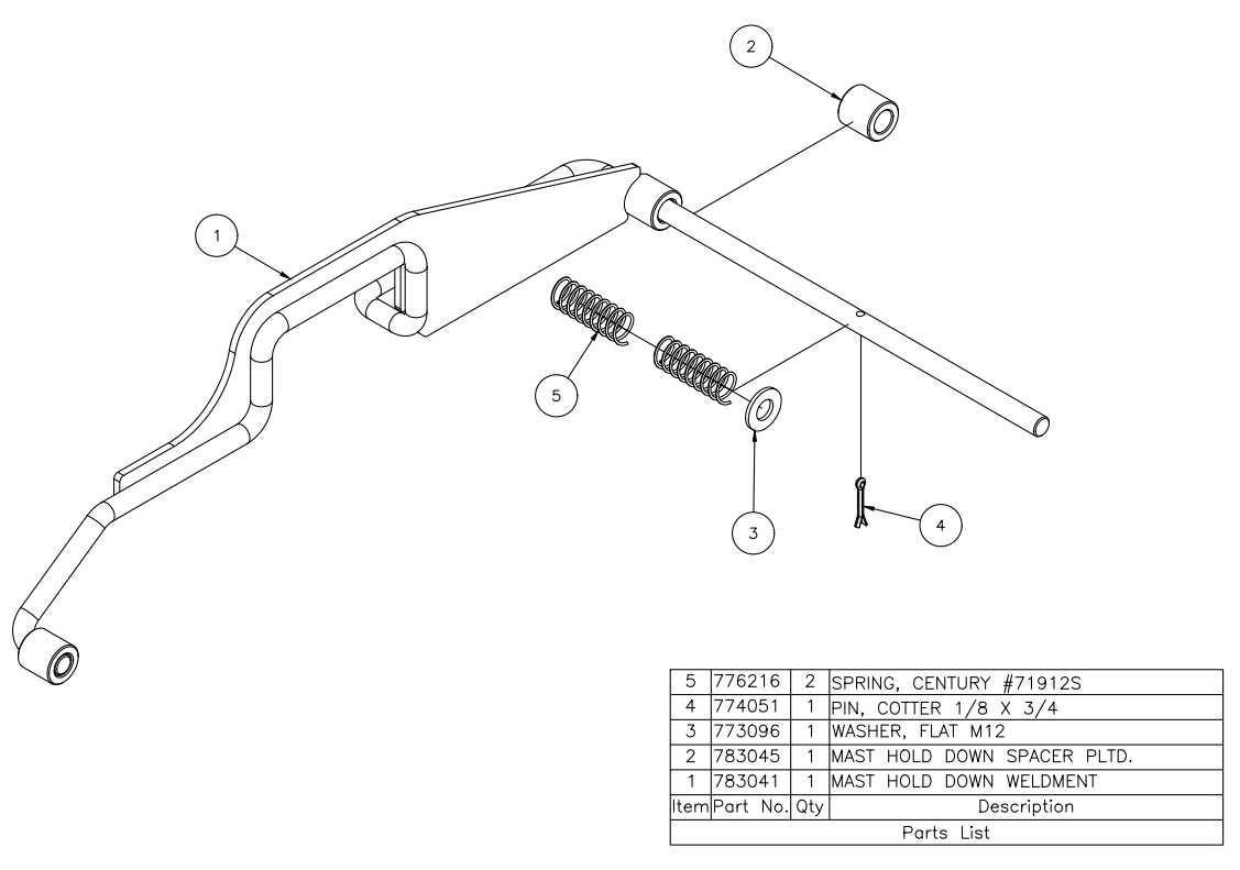 Sumner 783045 MAST HOLD DOWN SPACER PLTD.
