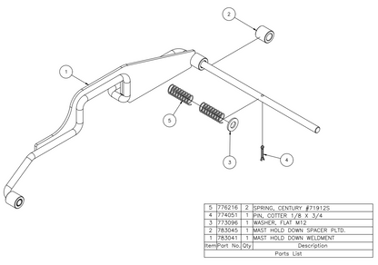 Sumner 783045 MAST HOLD DOWN SPACER PLTD.