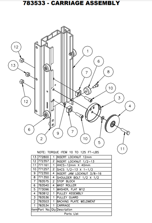 Sumner 783540 MAST ROLLER