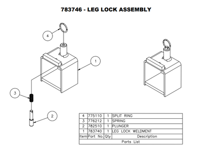 Sumner 783746 LEG LOCK ASSEMBLY, 2100 SERIES