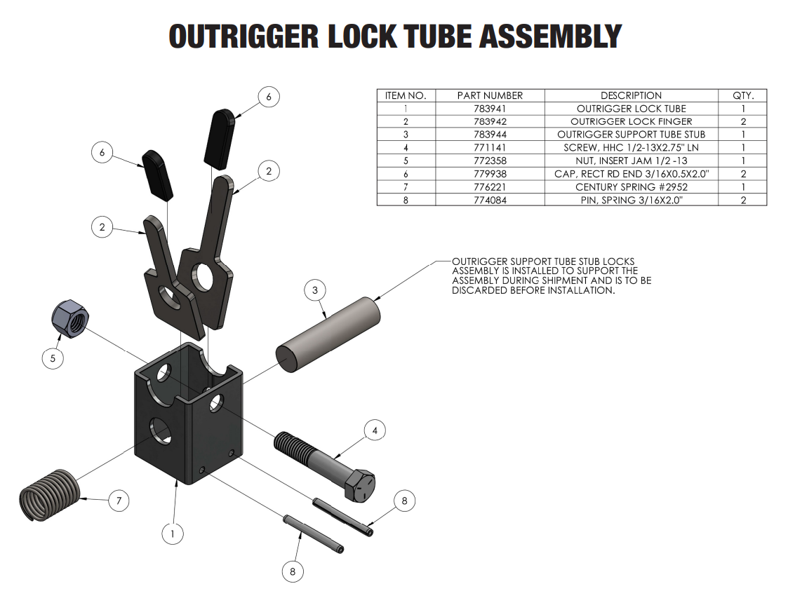 Sumner 783942 OUTRIGGER LOCK FINGER