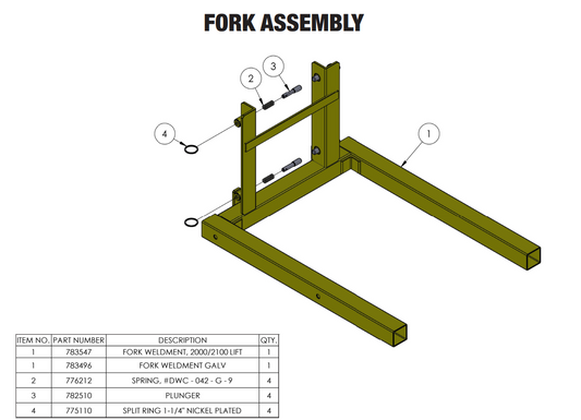 Sumner 783496 FORK WELDMENT GALV