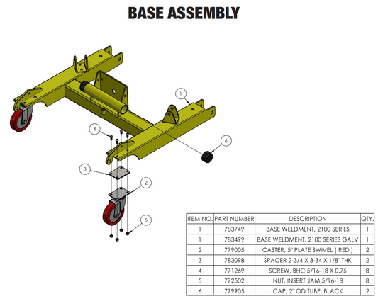 Sumner 783499 BASE WELDMENT, 2100 SERIES GALV