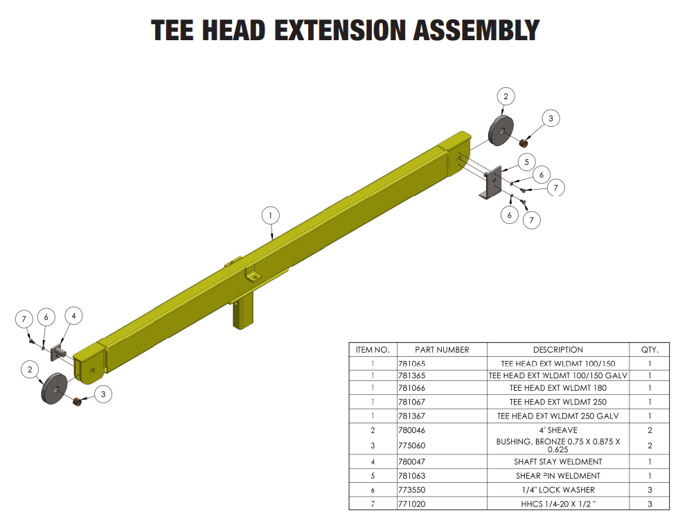 Sumner 781063 SHEAR PIN WLDMNT - TEE HEAD EXT