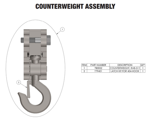 Sumner 780052 COUNTERWEIGHT, RAB-511