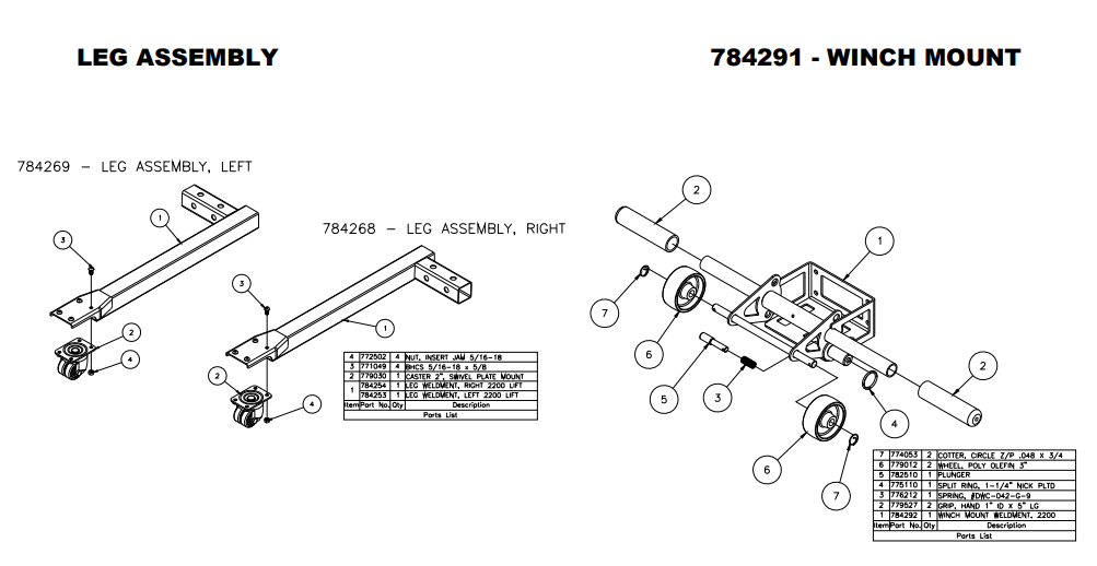 Sumner 784292 WINCH MOUNT WELDMENT, 2200