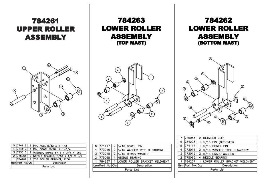 Sumner 784237 LOWER ROLLER BRKT WELDMENT