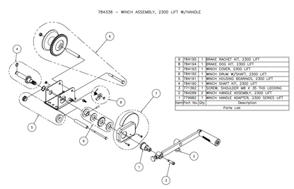 Sumner 784195 BRAKE RACHET KIT, 2300 LIFT