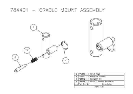 Sumner 784384 CRADLE MOUNT WELDMENT