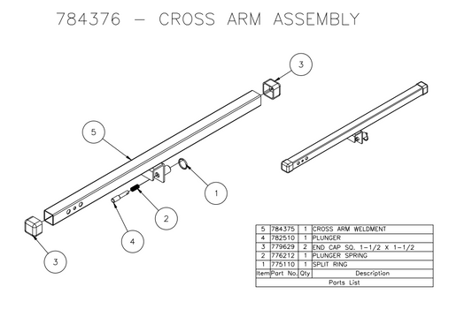 Sumner 784375 CROSS ARM WELDMENT