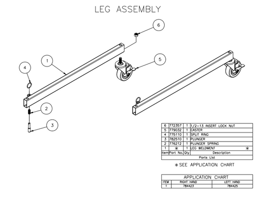 Sumner 784425 LEFT HAND LEG WELDMENT