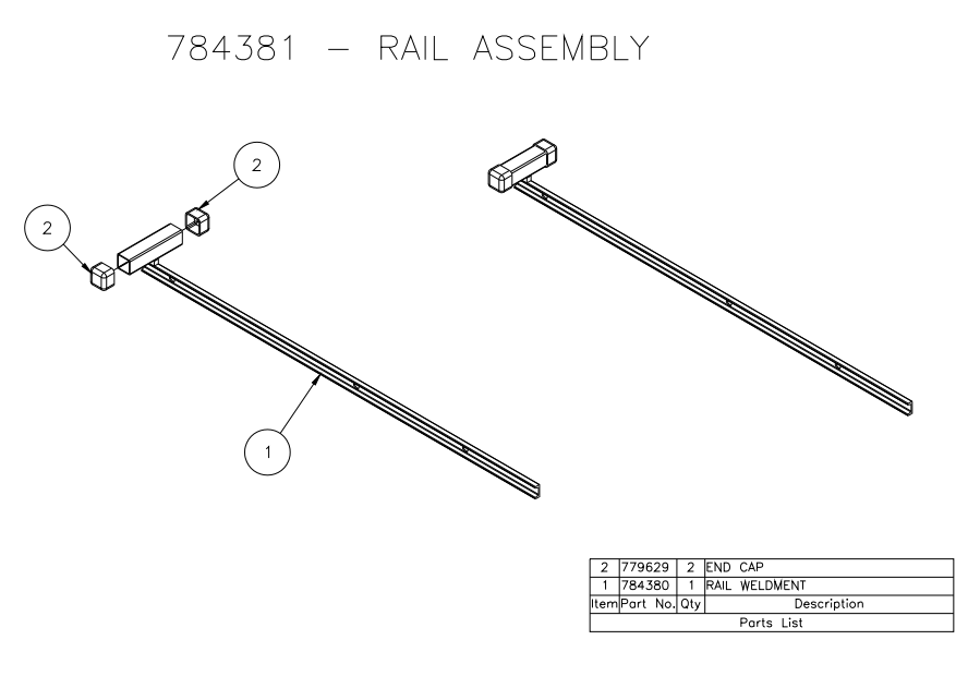Sumner 784380 RAIL WELDMENT