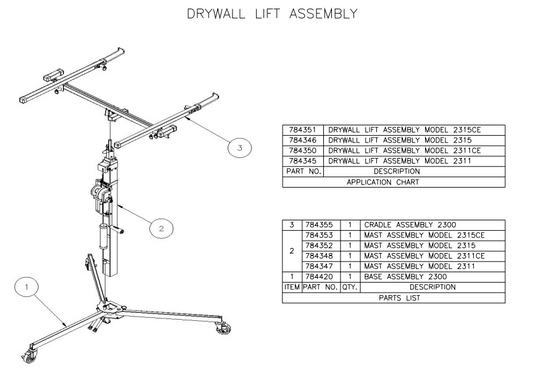 Sumner 784347 MAST ASSEMBLY MODEL 2311