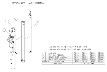Sumner 784463 TOP MAST ASSEMBLY 2315 CE