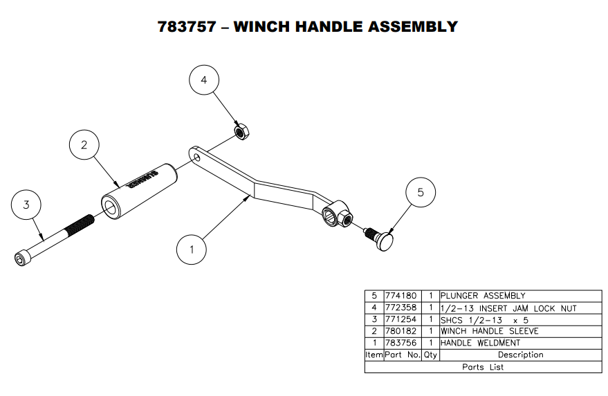 Sumner 783756 HANDLE WELDMENT