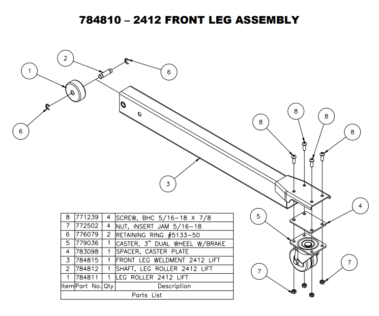 Sumner 771239 SCREW, BHC 5/16-18 X 7/8