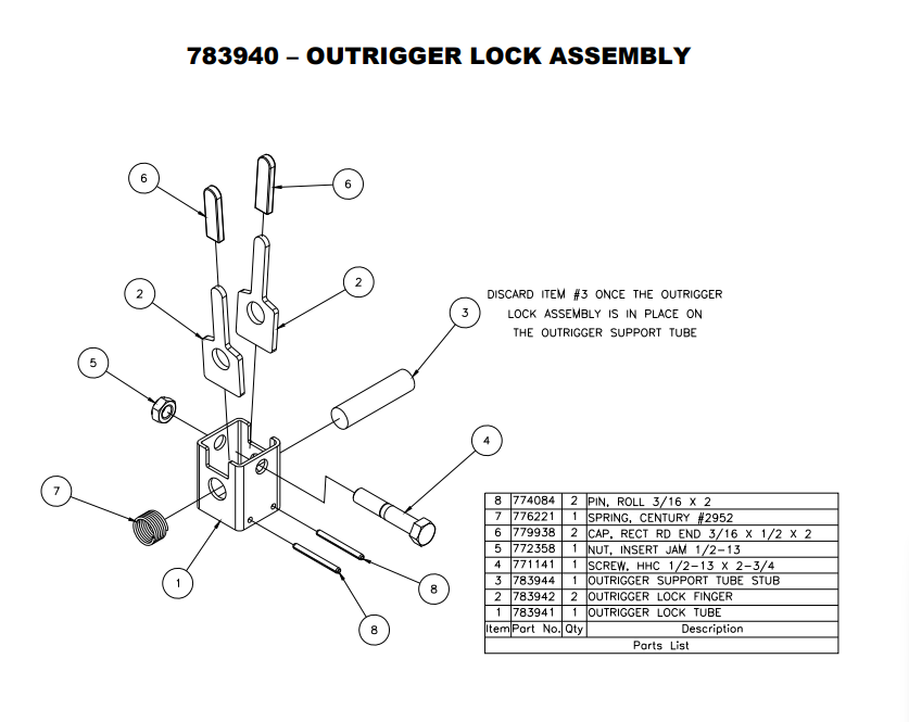 Sumner 783942 OUTRIGGER LOCK FINGER – Energized Engines