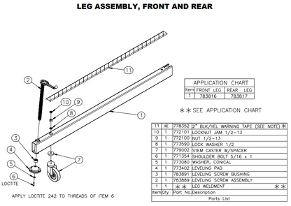 Sumner 783889 LEVELING SCREW ASSEMBLY