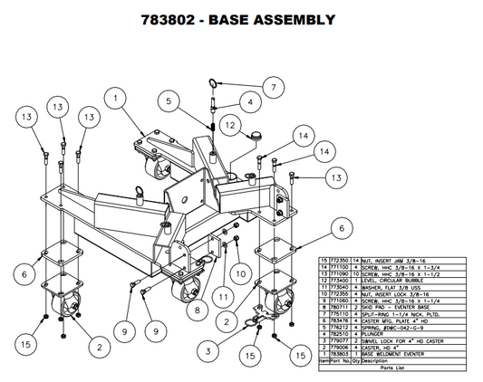Sumner 783803 BASE WELDMENT EVENTER
